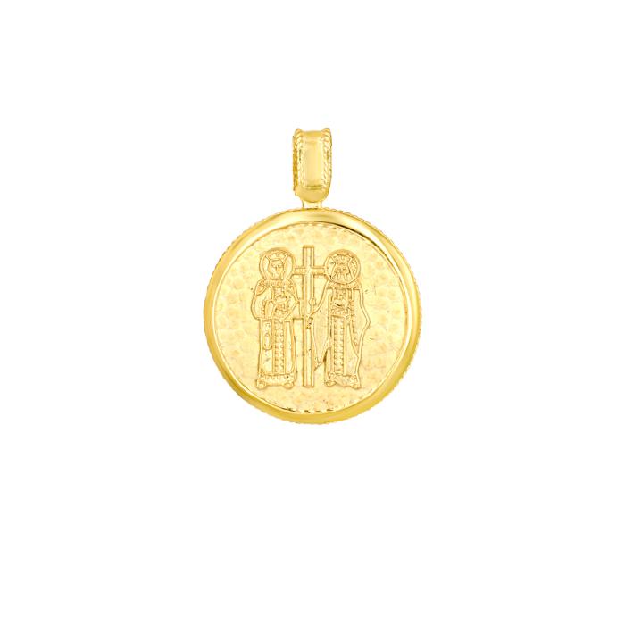 Φυλαχτό Κωνσταντινάτο Ασήμι 925° Επίχρυσο με Χρωματιστά Ζιργκόν SKU-83020