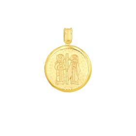 Φυλαχτό Κωνσταντινάτο Ασήμι 925° Επίχρυσο με Χρωματιστά Ζιργκόν SKU-83020