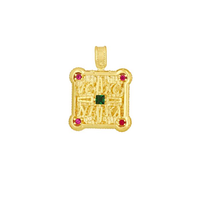 Φυλαχτό Κωνσταντινάτο  Ασήμι 925°  Επίχρυσο με Ζιργκόν SKU-83021