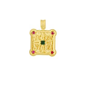 Φυλαχτό Κωνσταντινάτο  Ασήμι 925°  Επίχρυσο με Ζιργκόν SKU-83021