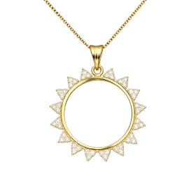 Μενταγιόν Λιροθήκη με Λευκά Ζιργκόν Χρυσός Κ9 SKU-83855