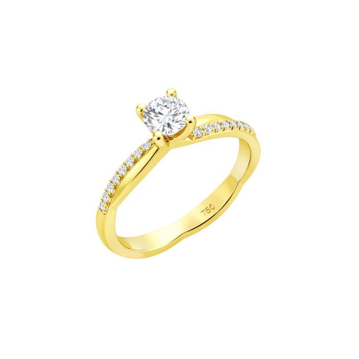Μονόπετρο Δαχτυλίδι με Lab Grown Διαμάντια Χρυσός K18 SKU-83343