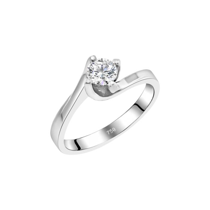 Μονόπετρο Δαχτυλίδι Λευκόχρυσος Κ18 με Διαμάντι SKU-83245