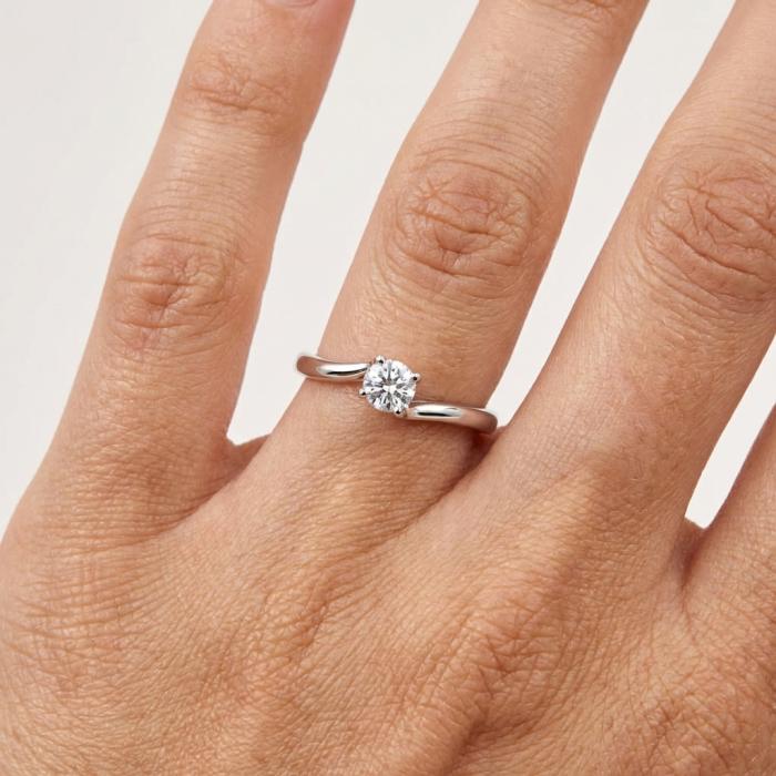 Μονόπετρο Δαχτυλίδι με Διαμάντι σε Λευκόχρυσο Κ18 SKU-83366
