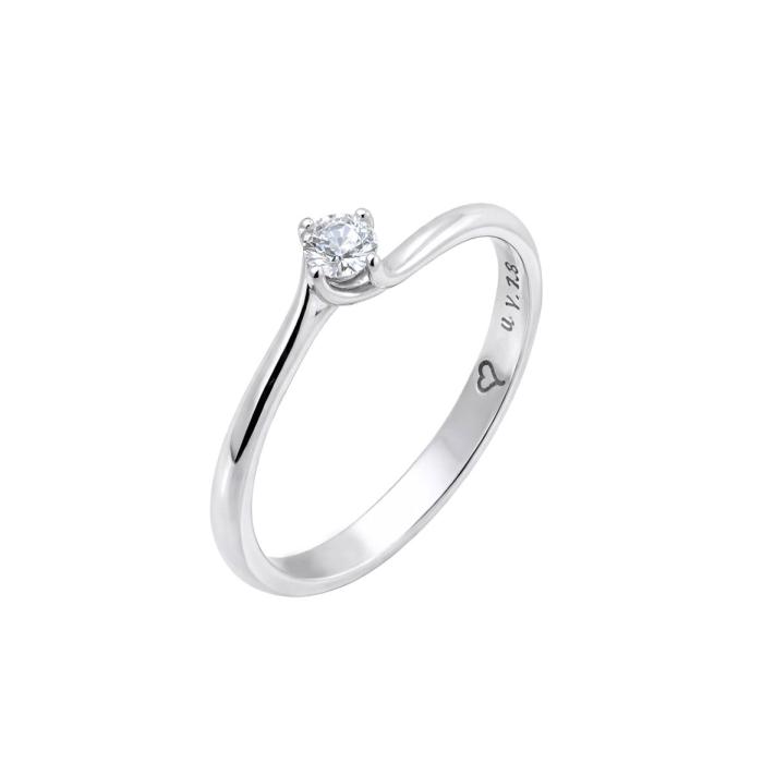 Μονόπετρο Δαχτυλίδι με Διαμάντι σε Λευκόχρυσο Κ18 SKU-83366