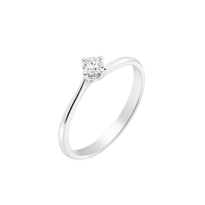 Μονόπετρο Δαχτυλίδι με Διαμάντι σε Λευκόχρυσο K18 SKU-83368