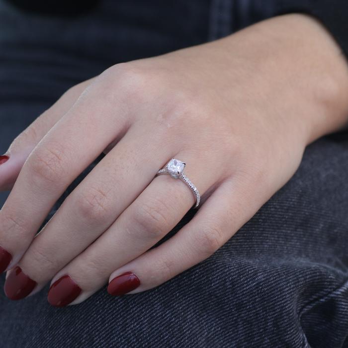 Μονόπετρο Δαχτυλίδι με Lab Grown Διαμάντια Λευκόχρυσος K14 SKU-83477