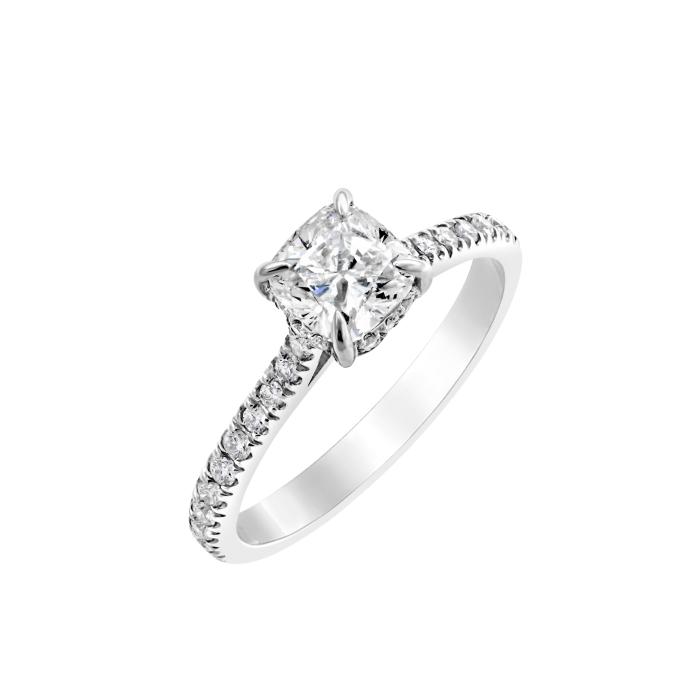 Μονόπετρο Δαχτυλίδι με Lab Grown Διαμάντια Λευκόχρυσος K14 SKU-83477
