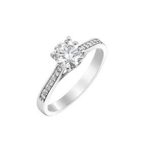 Μονόπετρο Δαχτυλίδι με Lab Grown Diamonds Λευκόχρυσος K14 SKU-83478
