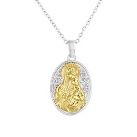 Φυλαχτό Παναγία Ασήμι 925° & Χρυσός Κ9 SKU-83235