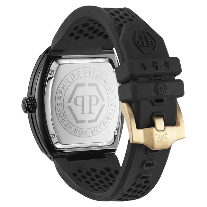 Ανδρικό Ρολόι PHILIPP PLEIN The Hexagon Phantom με Μαύρο Λουράκι SKU-83283