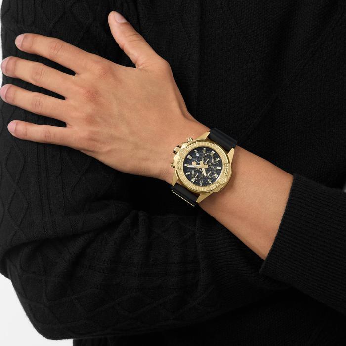 Ανδρικό Ρολόι PHILIPP PLEIN The Skull Chrono με Μαύρο Λουράκι SKU-83854