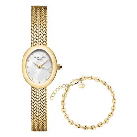Γυναικείο Ρολόι ROSEFIELD Mini Oval Gold Stainless Steel Bracelet Gift Set SKU-83805