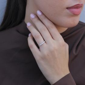 Δαχτυλίδι Σειρέ με Διαμάντια Λευκόχρυσος K18 SKU-83244