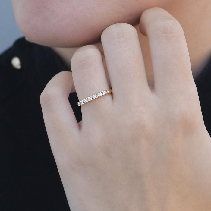 Σειρέ Δαχτυλίδι με Lab Grown Διαμάντια σε Κίτρινο Χρυσό K18 SKU-83460