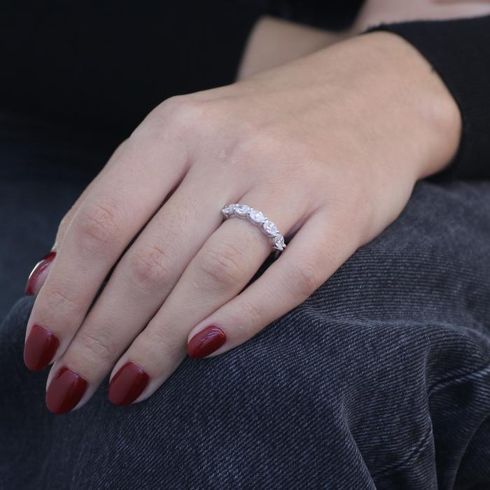 Δαχτυλίδι Σειρέ με Οβάλ Διαμάντια Lab Grown Λευκόχρυσος 14Κ SKU-83479