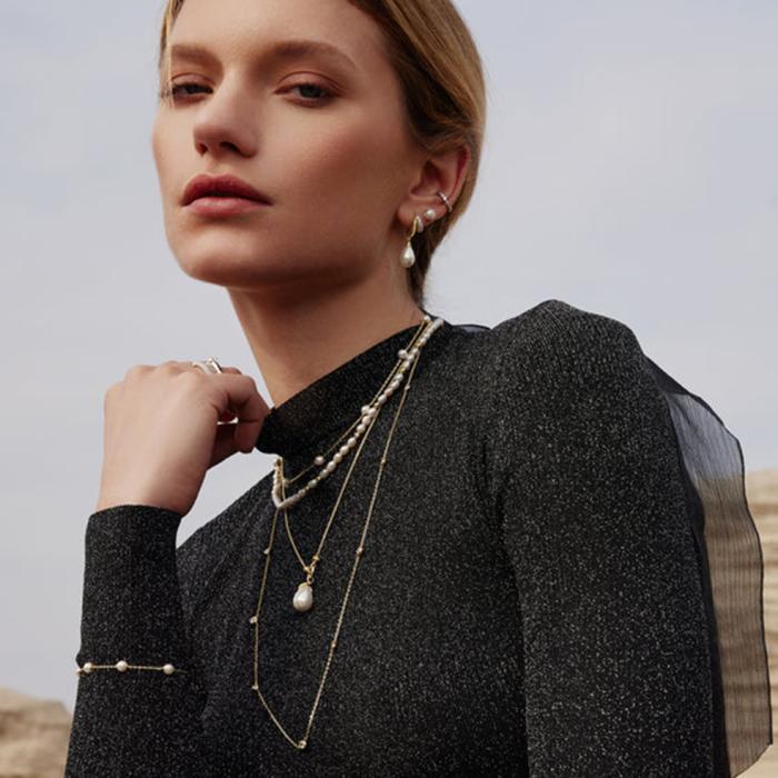 Γυναικεία Σκουλαρίκια Ania Haie Ασήμι 925° με Ζιργκόν & Πέρλα SKU-83148