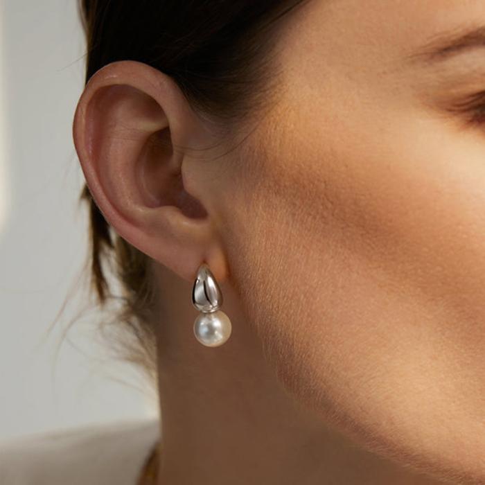 Γυναικεία Σκουλαρίκια Ania Haie Ασήμι 925° με Πέρλα SKU-83156