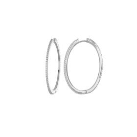 Σκουλαρίκια Κρίκοι Ασήμι 925° με Λευκά Ζιργκόν SKU-83777