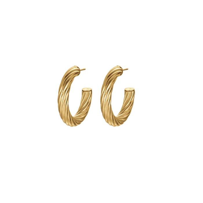 Σκουλαρίκια Κρίκοι Luca Barra από Ανοξείδωτο Ατσάλι IP GOLD SKU-83878