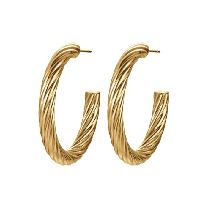 Σκουλαρίκια Κρίκοι Luca Barra από Ανοξείδωτο Ατσάλι IP GOLD SKU-83879