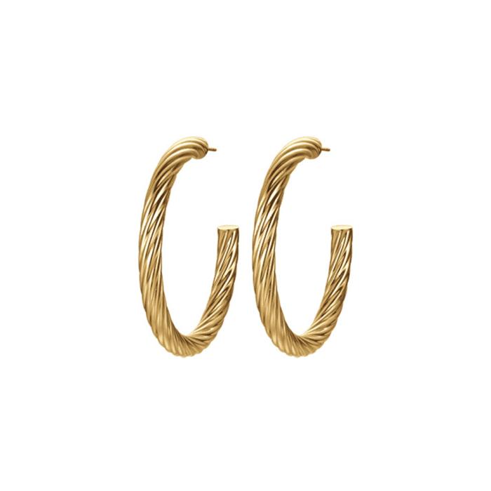 Σκουλαρίκια Κρίκοι Luca Barra από Ανοξείδωτο Ατσάλι IP GOLD SKU-83883