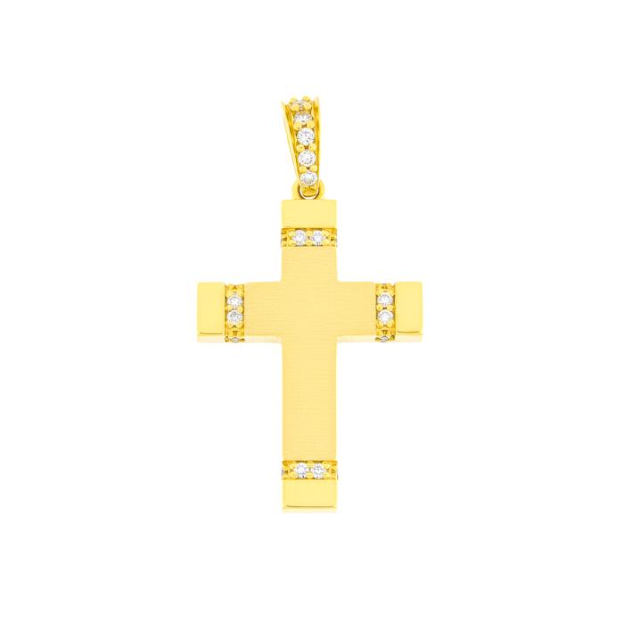 Σταυρός Βάπτισης FaCad'oro Ασήμι 925° με Ζιργκόν SKU-83702