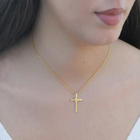 Σταυρός με Διαμάντια Χρυσός K18 SKU-83234