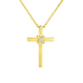 Σταυρός με Διαμάντια Χρυσός K18 SKU-83234