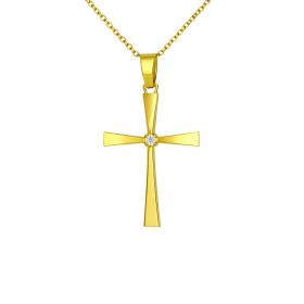 Σταυρός με Διαμάντι Χρυσό K14 SKU-83293