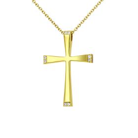 Σταυρός με Διαμάντια Χρυσός K14 SKU-83303