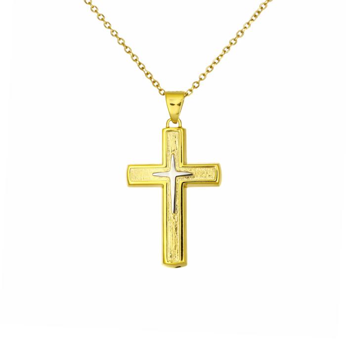 Σταυρός Λευκόχρυσος & Χρυσός Κ9 SKU-83859