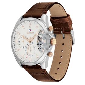 Ανδρικό Ρολόι TOMMY HILFIGER Baker με Λευκό Καντράν SKU-83360