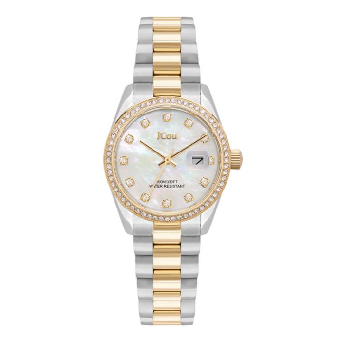 Γυναικείο Δίχρωμο Ρολόι JCOU Iris με Φίλντισι Καντράν SKU-83466