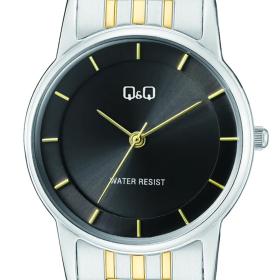 Γυναικείο Ρολόι Q&Q με Μαύρο Καντάν & Δίχρωμο Μπρασελέ SKU-83663