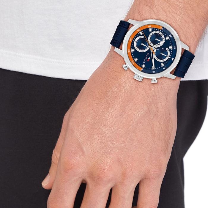 Ανδρικό Ρολόι TOMMY HILFIGER Rocky με Μπλέ Καντράν SKU-83188