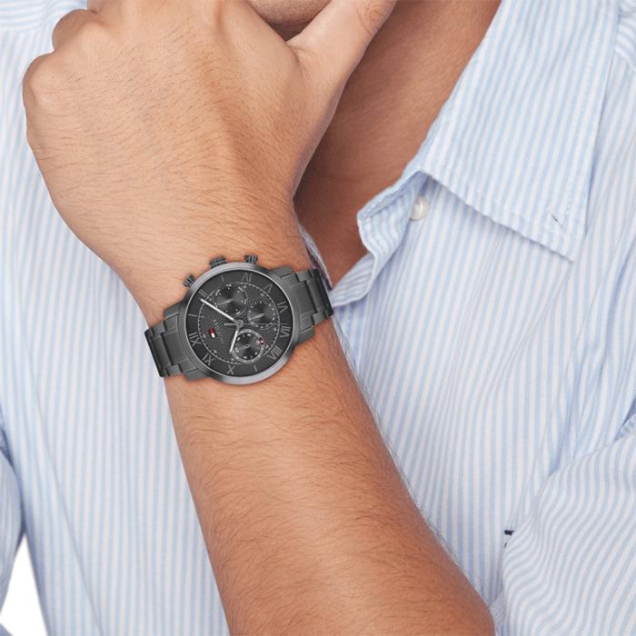 Ανδρικό Ρολόι TOMMY HILFIGER Oxford με Γκρί Καντράν SKU-83193