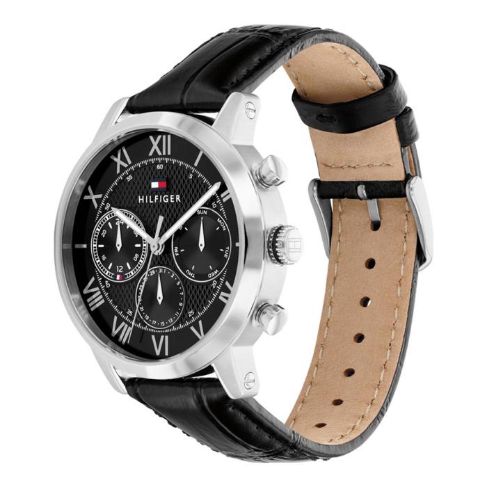 Ανδρικό Ρολόι TOMMY HILFIGER TH Oxford με Μαύρο Δερμάτινο Λουράκι SKU-83197