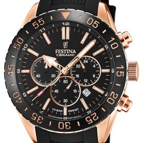 Ανδρικό Ρολόι FESTINA Ceramic με Μαύρο Λουράκι SKU-83660