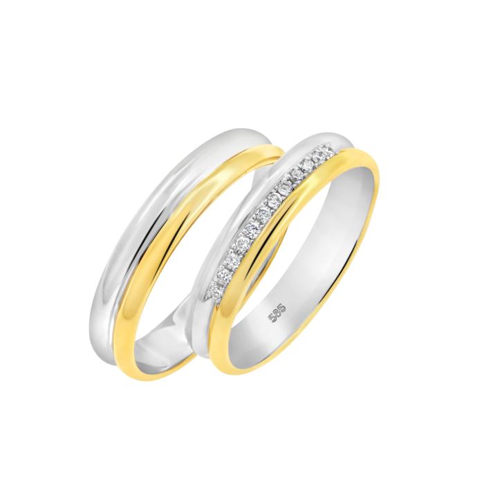 Βέρες Γάμου Jeweler Χρυσός Κ9-Κ14 με Ζιργκόν SKU-84375