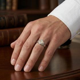 Ανδρικό Δαχτυλίδι Λευκόχρυσος K14 SKU-84354