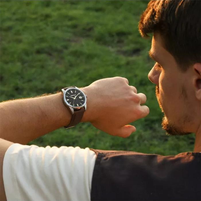 Ανδρικό Ρολόι TIMBERLAND με Καφέ Δερμάτινο Λουράκι SKU-84750