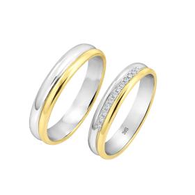 Βέρες Γάμου Jeweler Χρυσός Κ9-Κ14 με Ζιργκόν SKU-84375