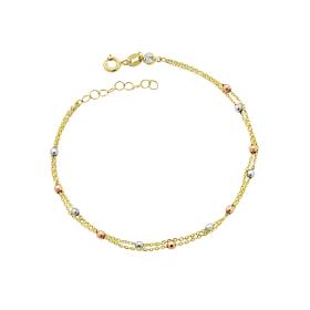 Βραχιόλι Γυναικείο Λευκόχρυσος, Ροζ Χρυσός & Χρυσός K9 SKU-84802