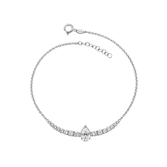 Βραχιόλι Ροζέτα Λευκόχρυσος K9 με Ζιργκόν SKU-84820