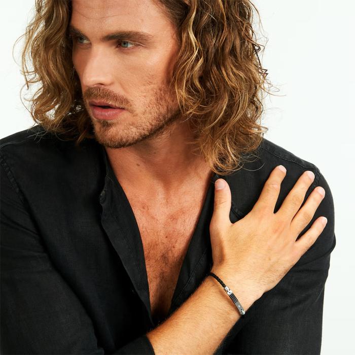 Ανδρικό Βραχιόλι Morellato από Ανοξείδωτο Ατσάλι & Δέρμα SKU-84356