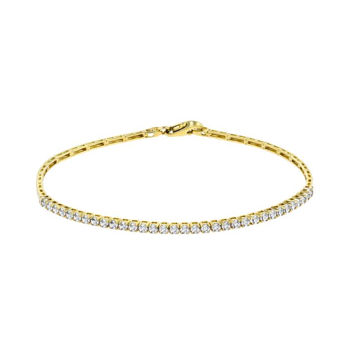 Βραχιόλι Ριβιέρα Χρυσός K9 με Λευκά Ζιργκόν SKU-84788