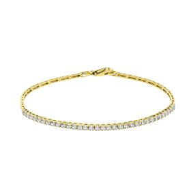 Βραχιόλι Ριβιέρα Χρυσός K9 με Λευκά Ζιργκόν SKU-84788