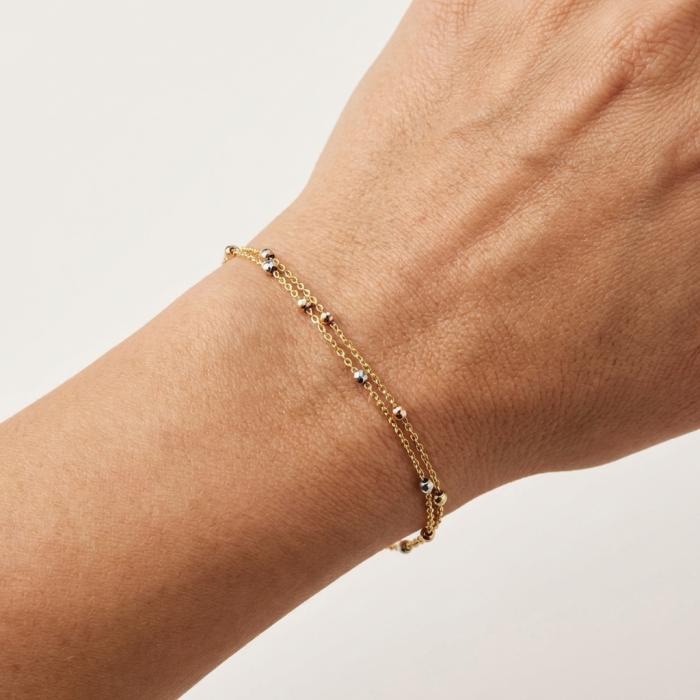 Βραχιόλι Γυναικείο Λευκόχρυσος, Ροζ Χρυσός & Χρυσός K9 SKU-84802