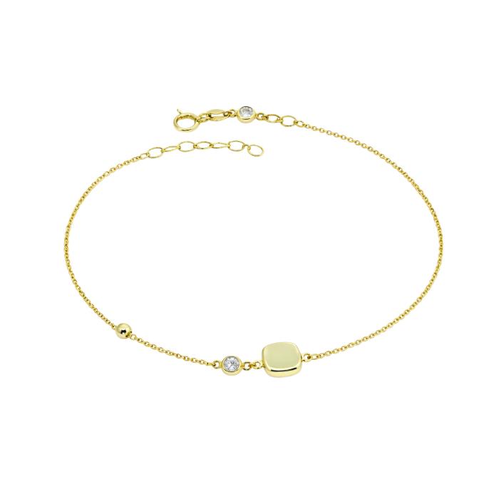 Βραχιόλι Χρυσός K9 με Λευκά Ζιργκόν SKU-84806
